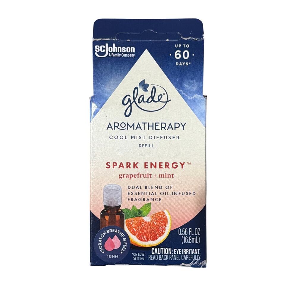 Glade Aromatherapy Cool Mist Diffuser Refill - Spark Energy - Grapefruit + Mint